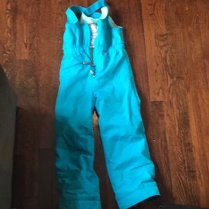 kids obermeyer ski bib (turquoise)